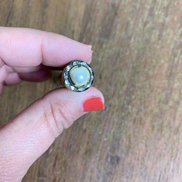 Vintage Parnes Feinstein Brass Pearl‎ Rhinestone Cherry Spice Perfume Pen EMPTY - Picture 9 of 10